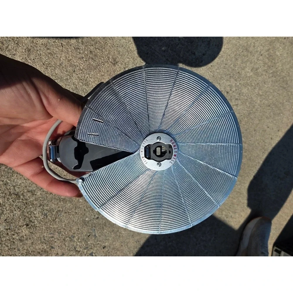 Honeywell Tilt-A-Mite Vintage Folding Fan Flash Unit Made in Japan Grey Silver